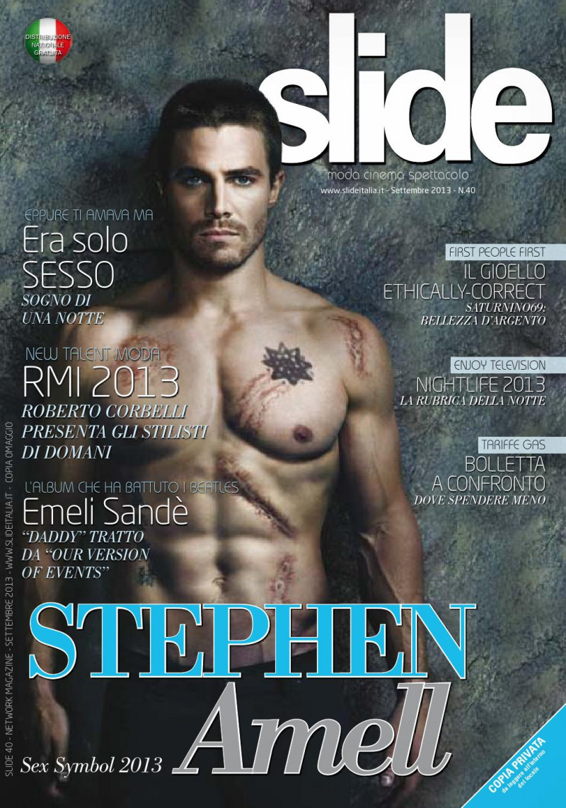 Stephen Amell featured on the Slide cover from September 2013