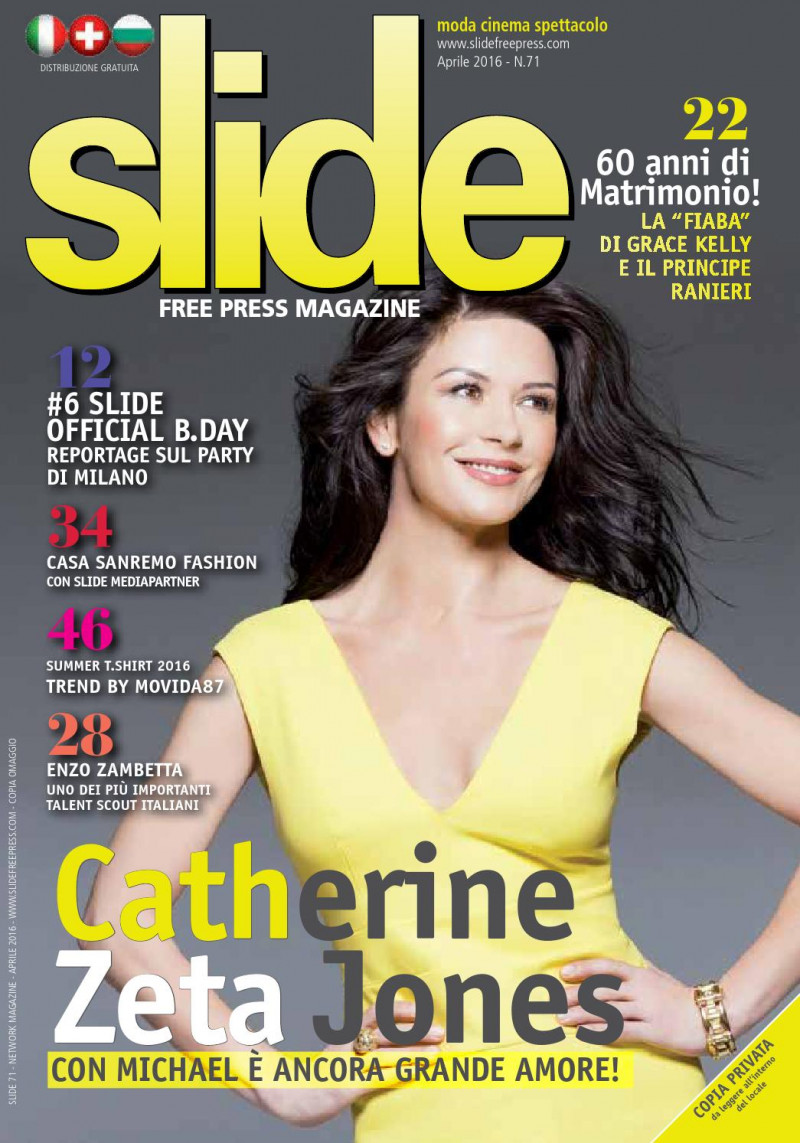 Catherine Zeta Jones featured on the Slide cover from April 2016