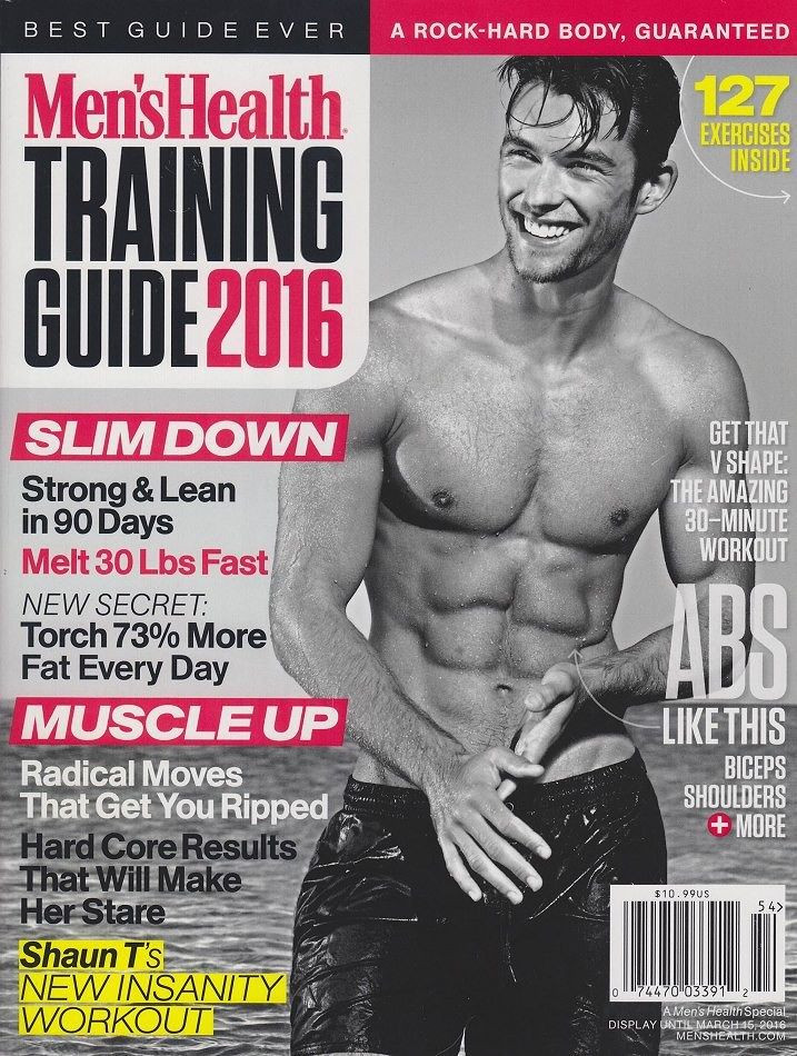 Lucas Garcez featured on the Men\'s Health Training Guide USA cover from March 2016