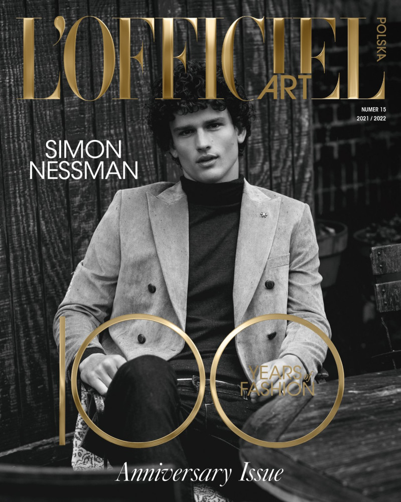 Simon Nessman featured on the L\'Officiel Art Poland cover from December 2021