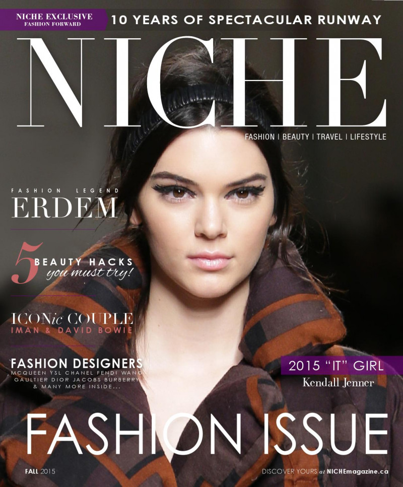 Kendall Jenner featured on the Niche Canada cover from September 2015