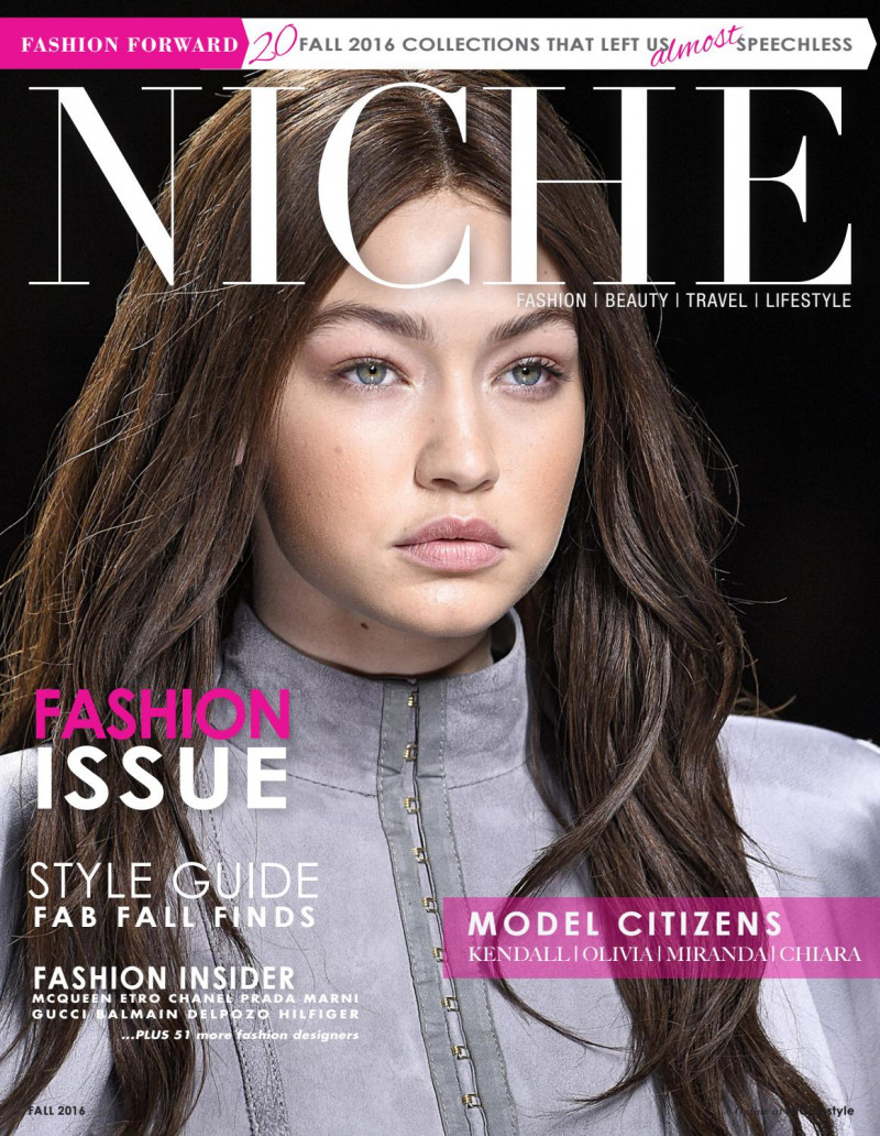 Gigi Hadid featured on the Niche Canada cover from September 2016