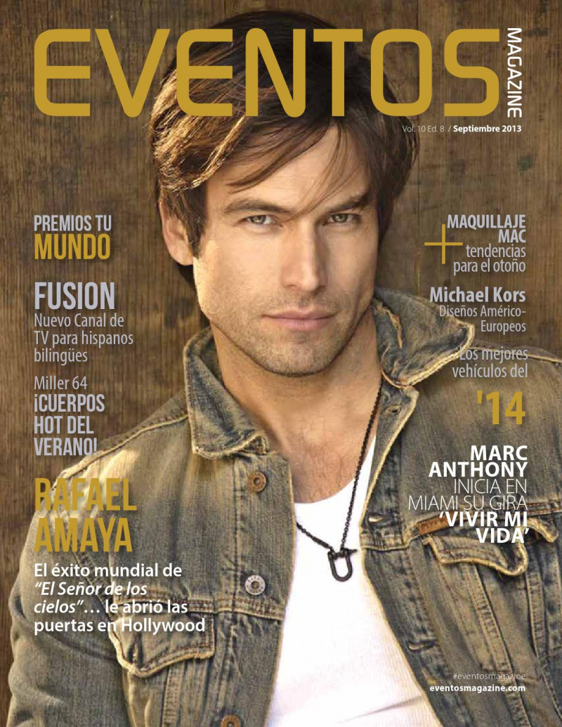 Rafael Amaya featured on the Eventos Magazine cover from September 2013