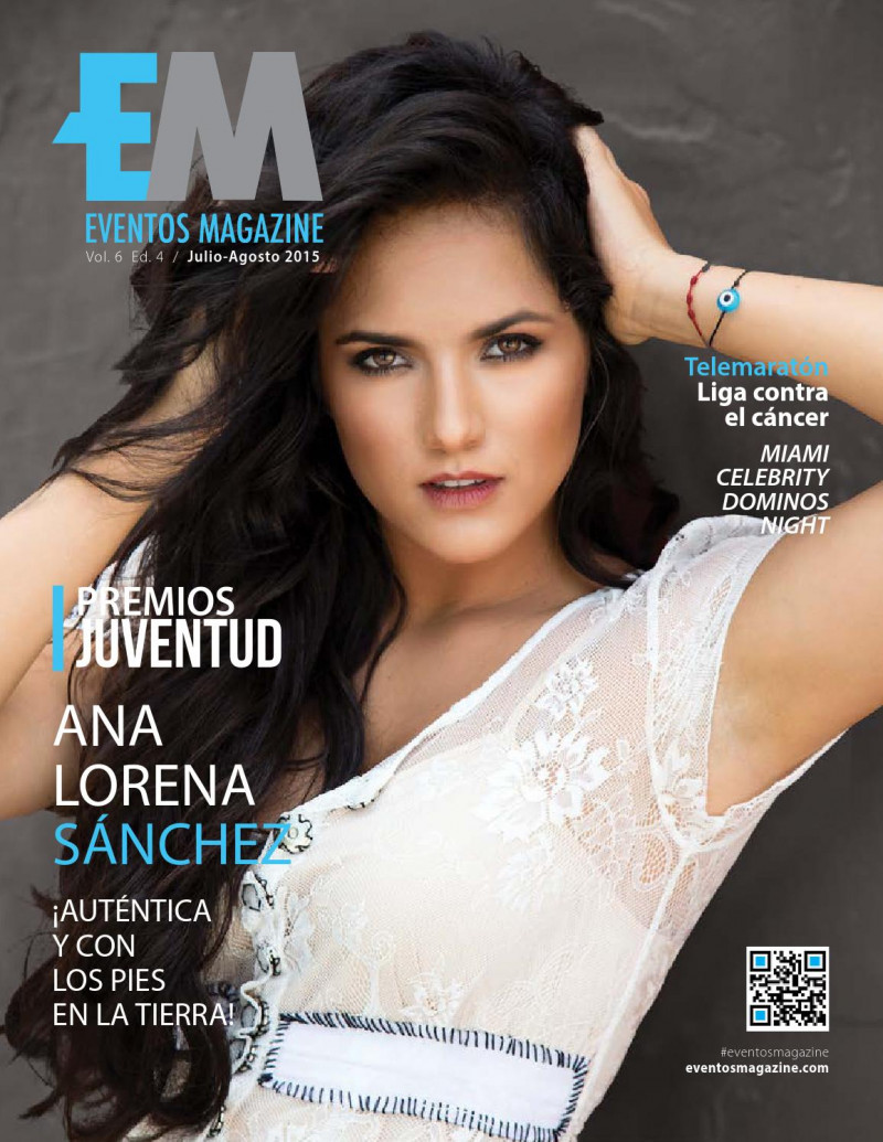 Ana Lorena Sanchez featured on the Eventos Magazine cover from July 2015