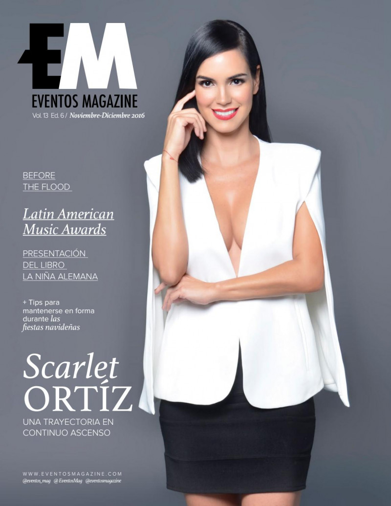 Scarlet Ortiz featured on the Eventos Magazine cover from November 2016