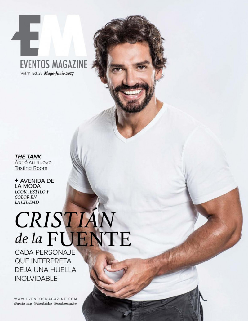 Cristian de la Fuente featured on the Eventos Magazine cover from May 2017