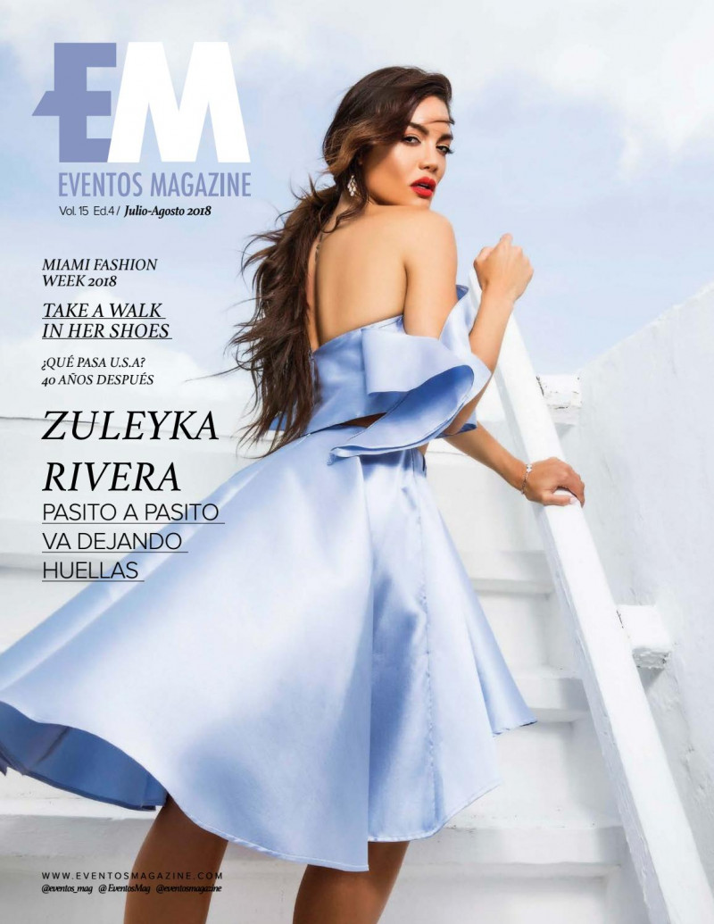 Zuleyka Rivera featured on the Eventos Magazine cover from July 2018