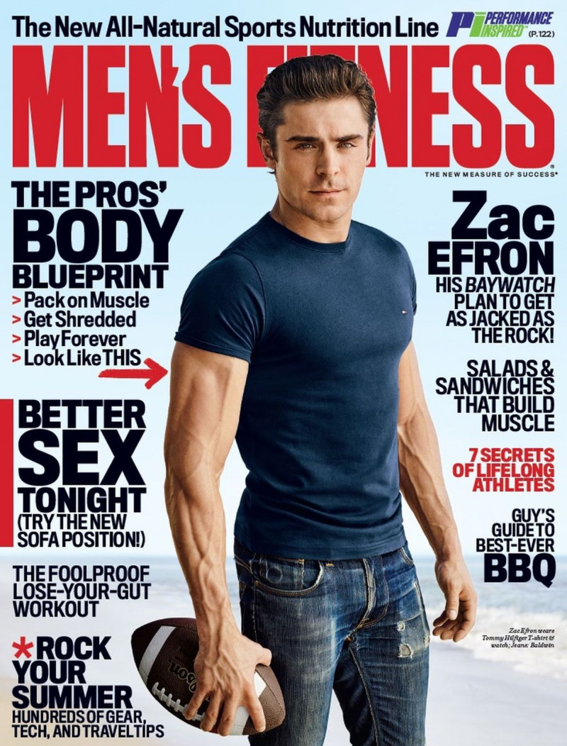 Zac Efron featured on the Men\'s Fitness USA cover from June 2016