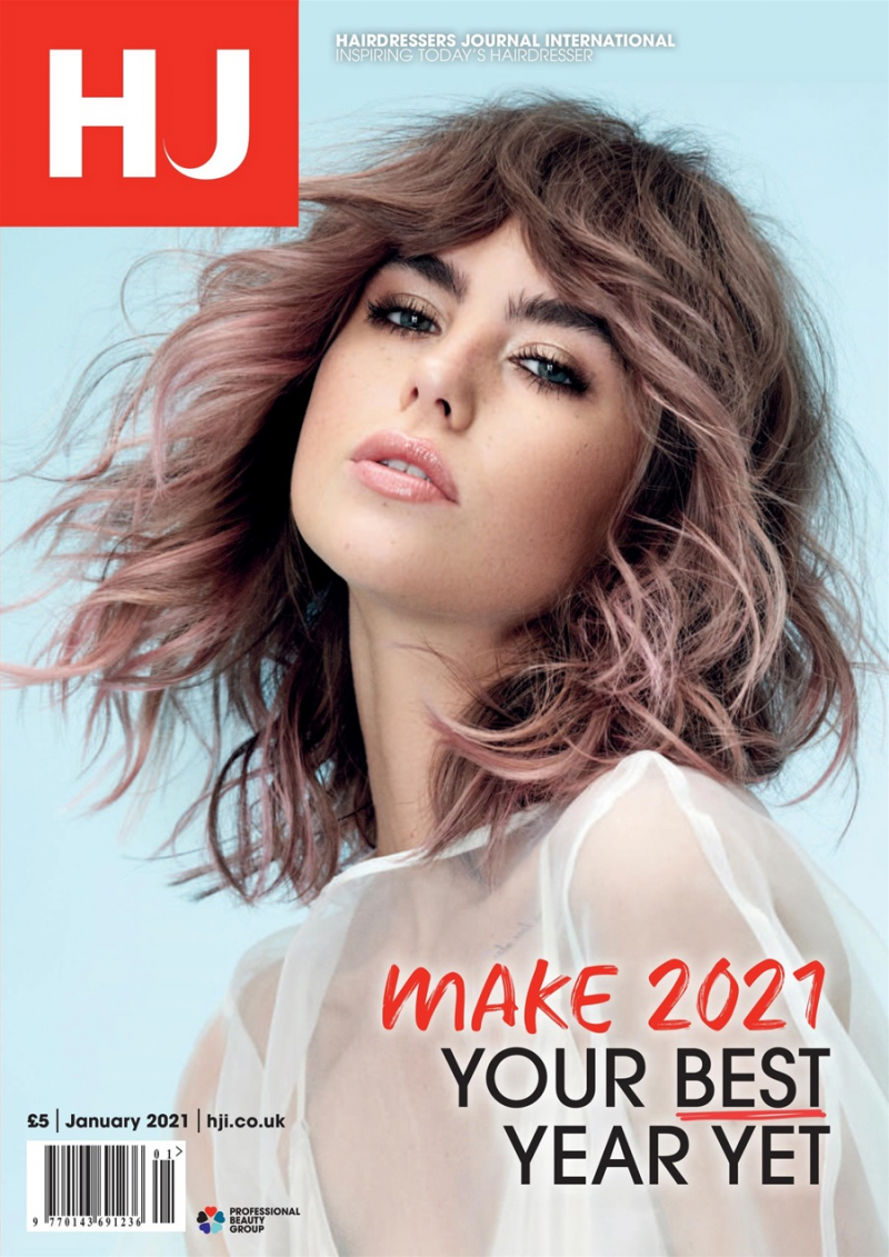  featured on the Hairdressers Journal International cover from January 2021