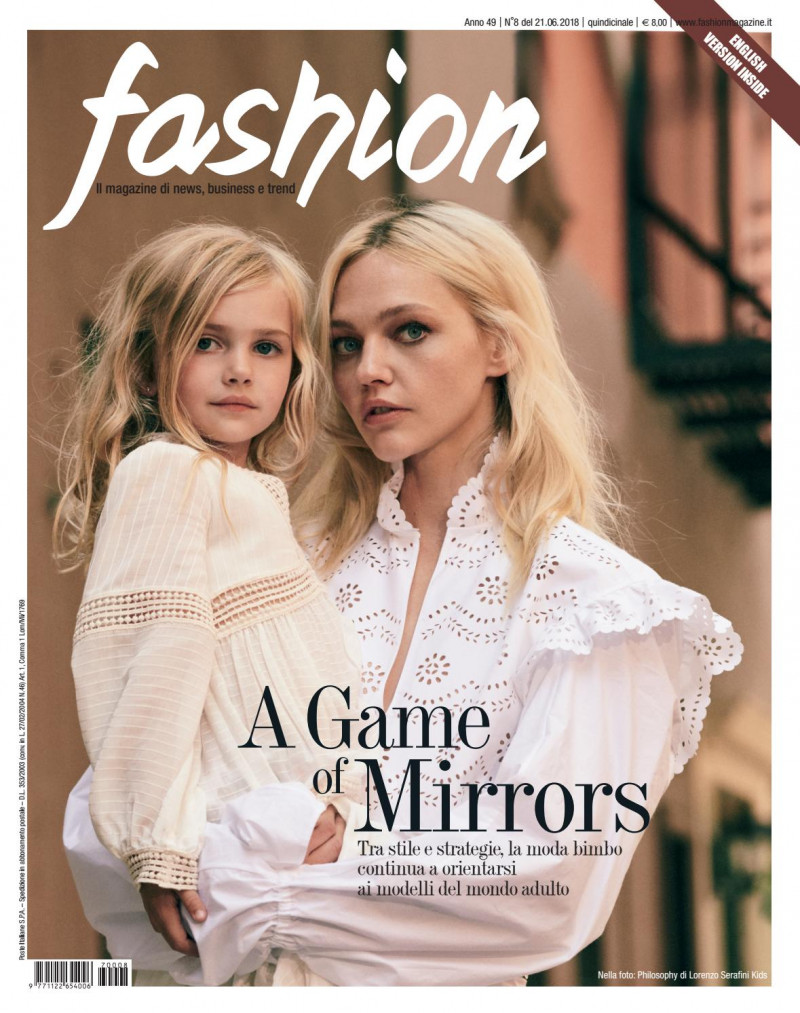 Sasha Pivovarova featured on the Fashion Italy cover from June 2018