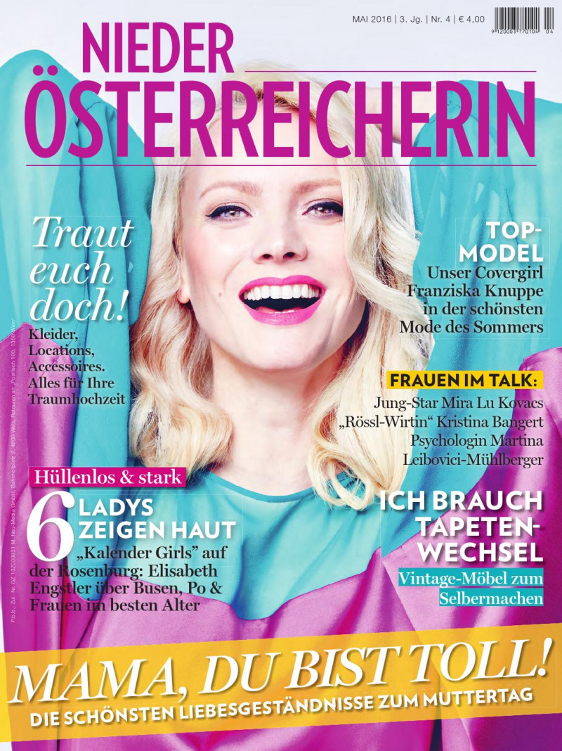 Franziska Knuppe featured on the Nieder Osterreicherin cover from May 2016