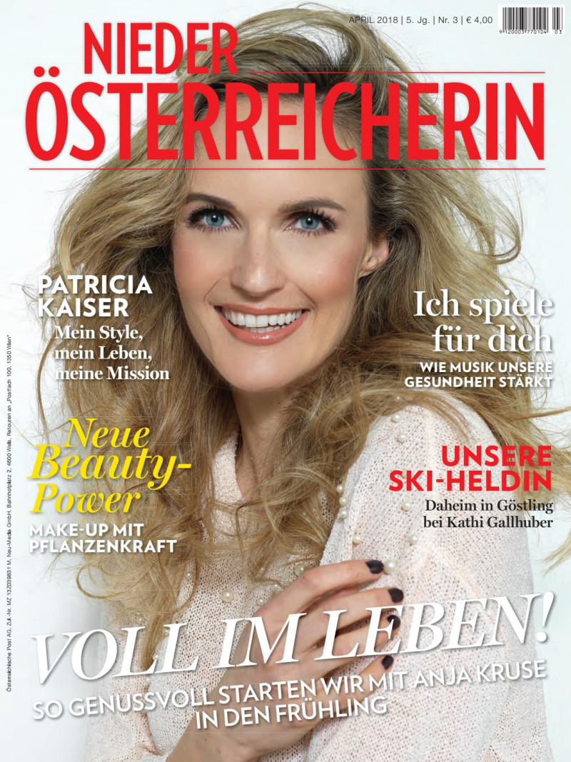 Patricia Kaiser featured on the Nieder Osterreicherin cover from April 2018
