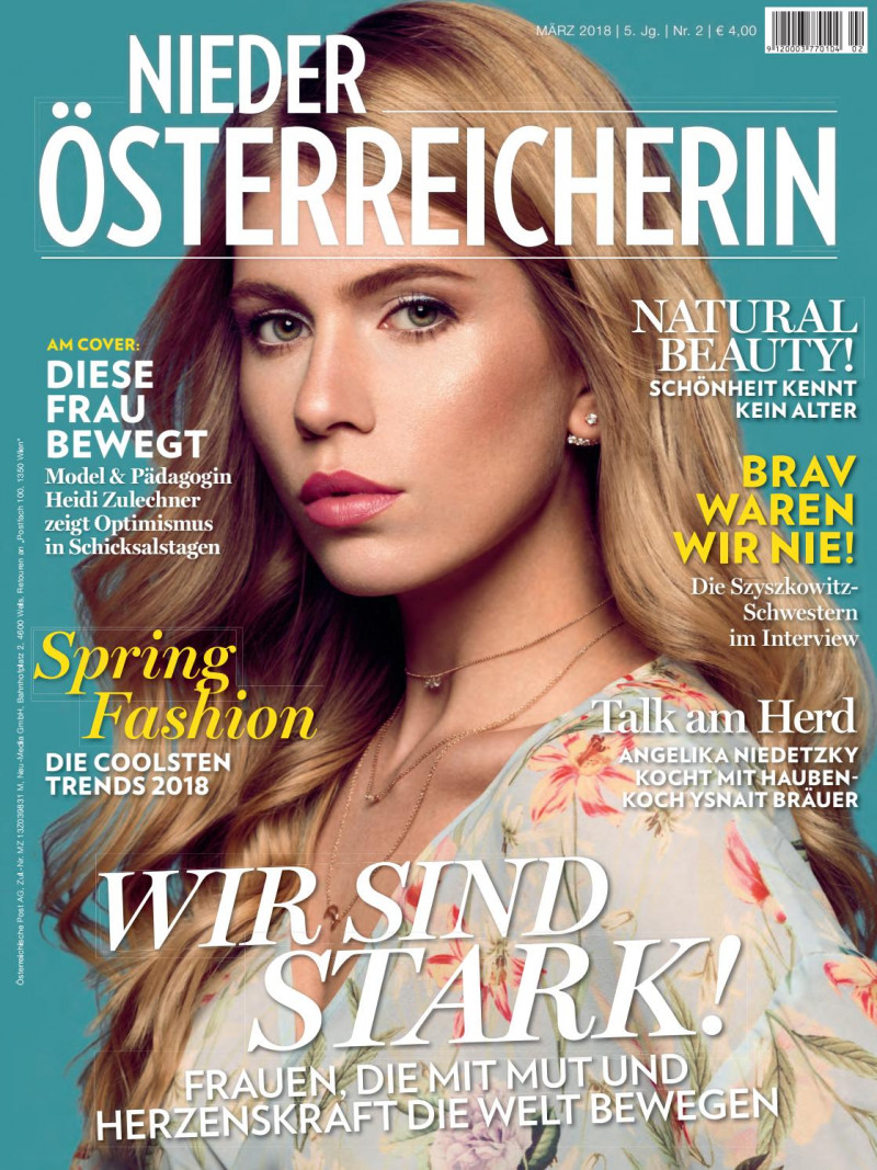 Heidi Zulechner featured on the Nieder Osterreicherin cover from March 2018