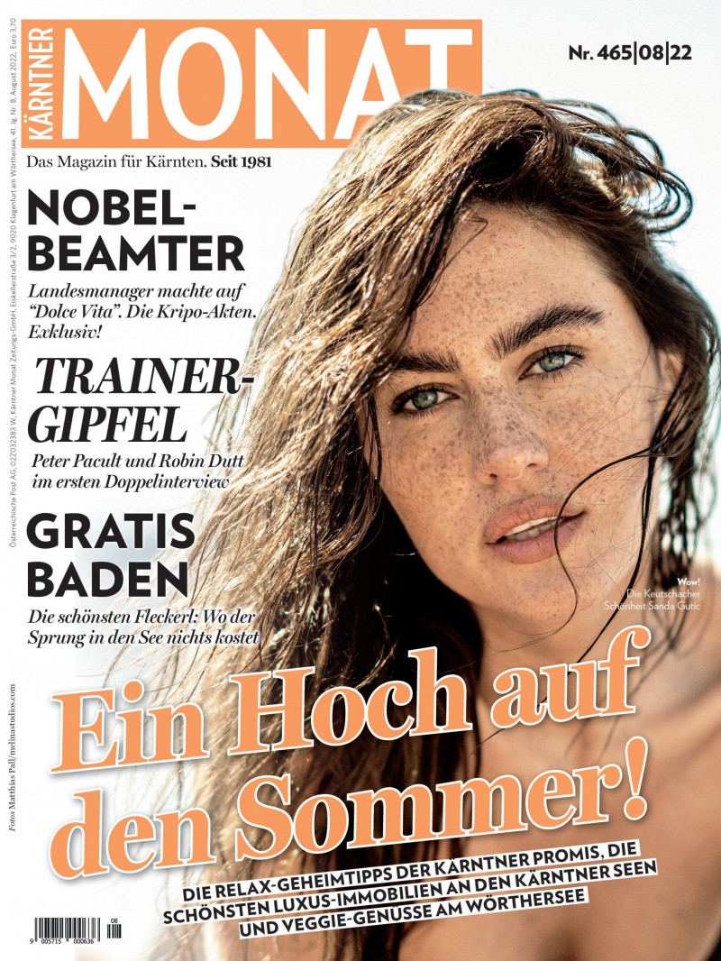 Sanda Gutic featured on the Karntner MONAT cover from August 2022