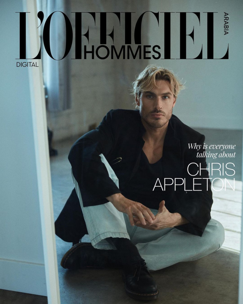 Chris Appleton featured on the L\'Officiel Hommes Arabia cover from April 2023