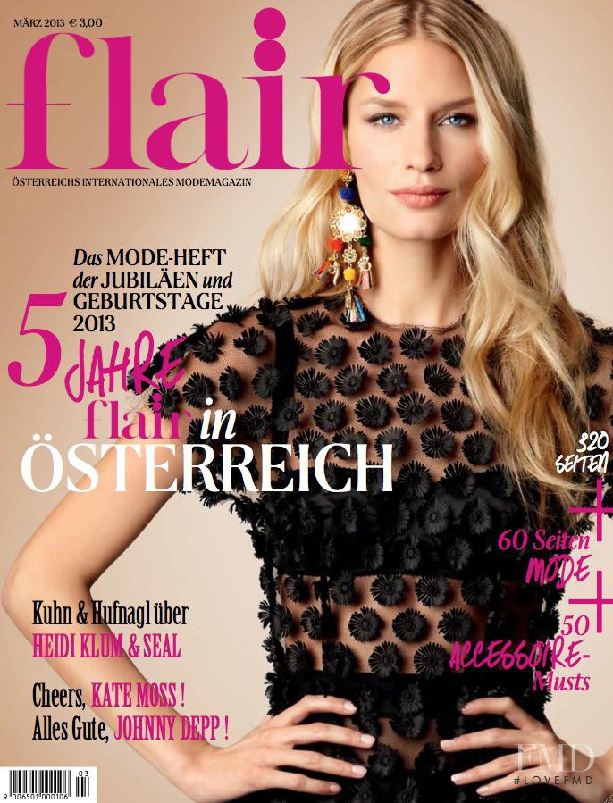 Linda Vojtova featured on the flair Austria cover from March 2013