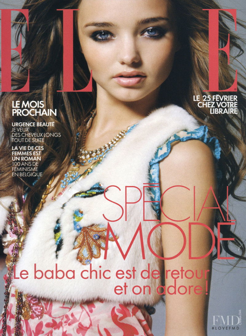 Miranda Kerr featured on the Elle Belgium cover from December 2004