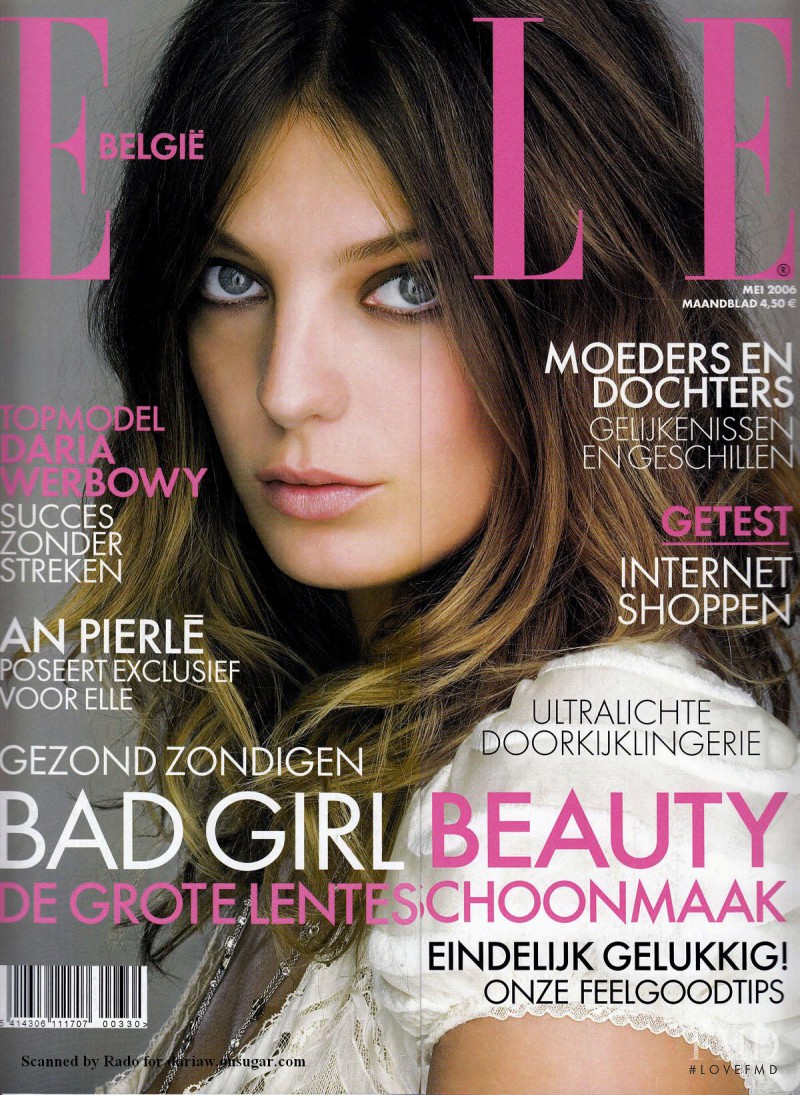 Daria Werbowy featured on the Elle Belgium cover from May 2006