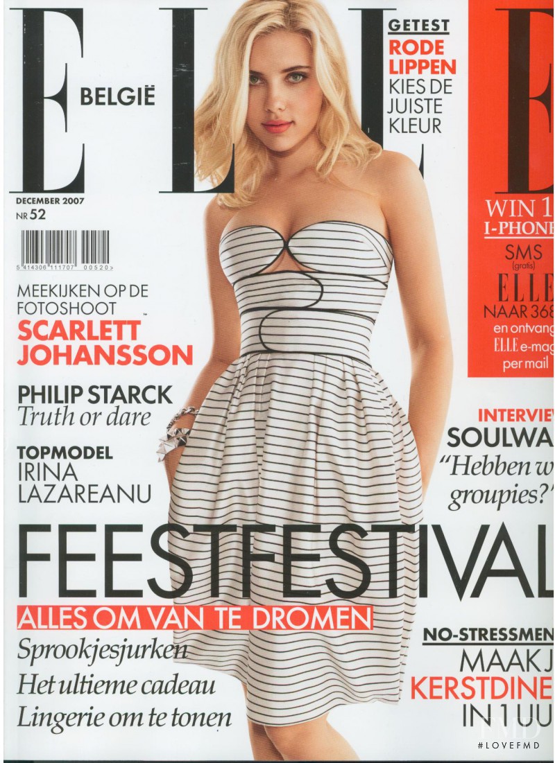 Scarlett Johansson featured on the Elle Belgium cover from December 2007
