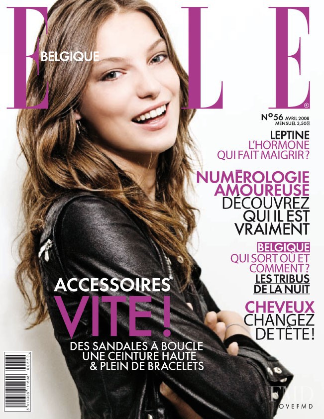 Daria Werbowy featured on the Elle Belgium cover from April 2008