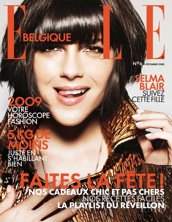 Selma Blair featured on the Elle Belgium cover from December 2008