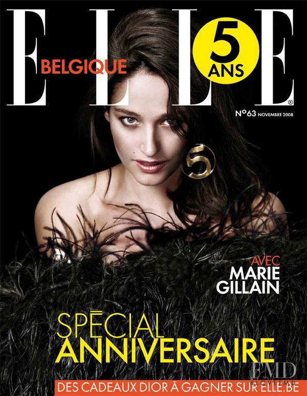 Marie Gillain featured on the Elle Belgium cover from November 2008