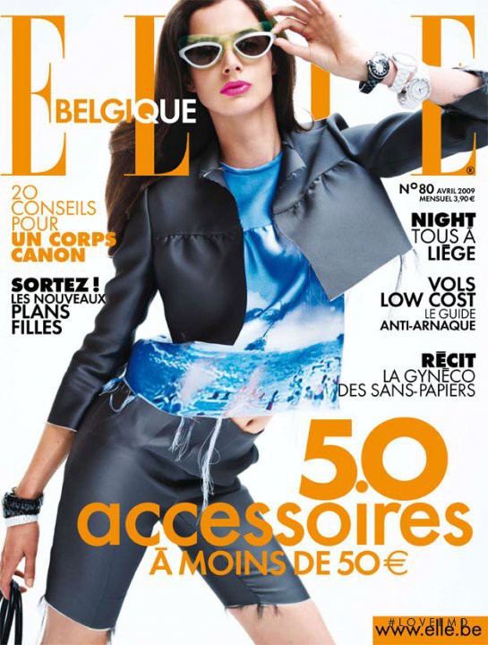 Charon Cooijmans featured on the Elle Belgium cover from April 2009
