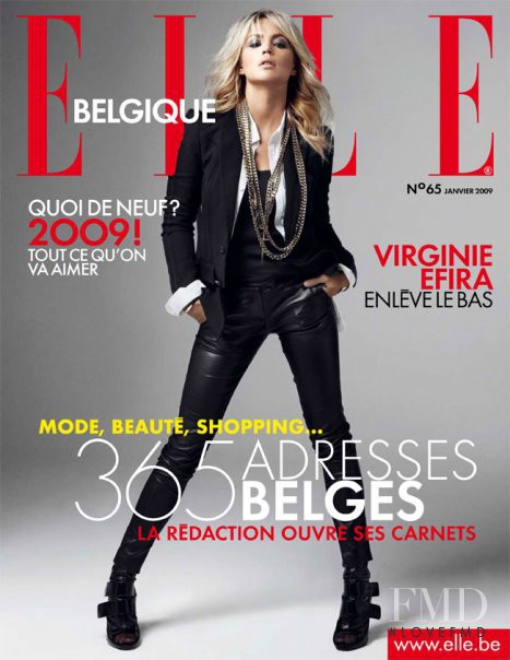 Virginie Efira featured on the Elle Belgium cover from January 2009