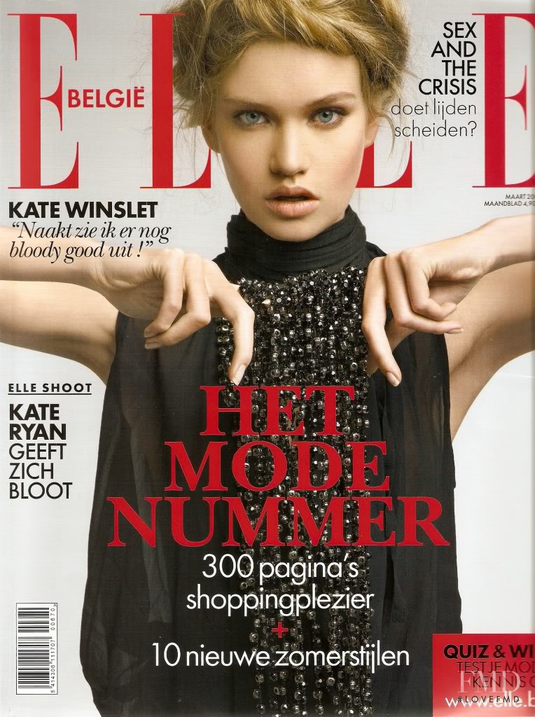 Elianne Smit featured on the Elle Belgium cover from March 2009