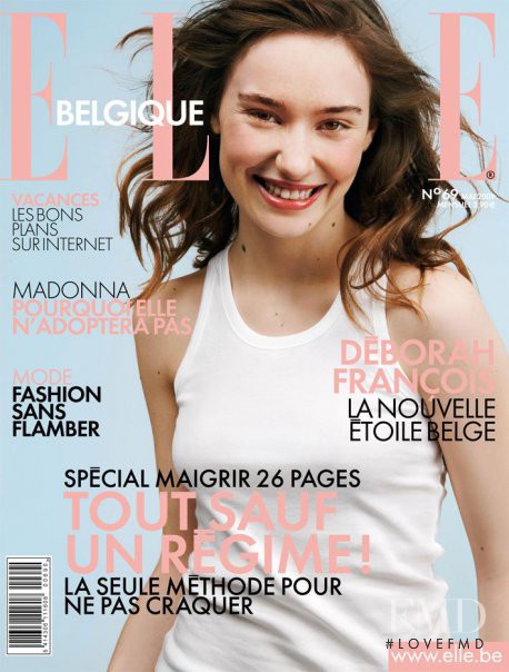 Déborah François featured on the Elle Belgium cover from May 2009