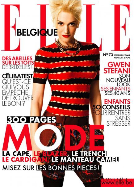 Gwen Stefani featured on the Elle Belgium cover from September 2009