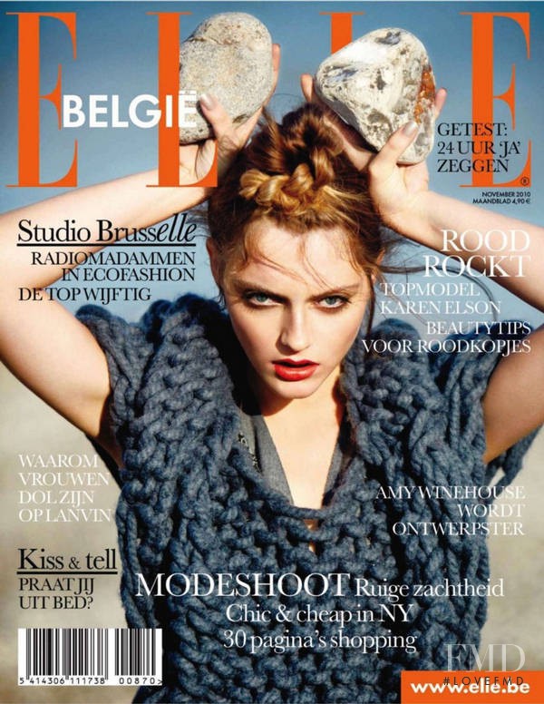 Helena Babic featured on the Elle Belgium cover from November 2010
