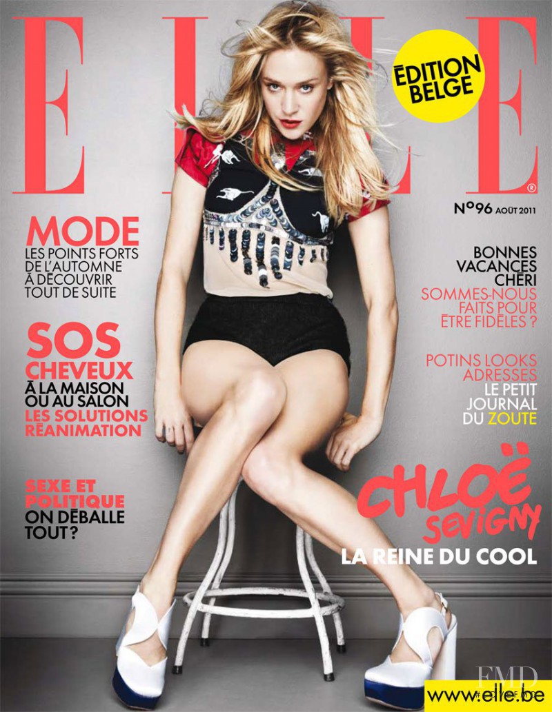 Chloe Sevigny featured on the Elle Belgium cover from August 2011