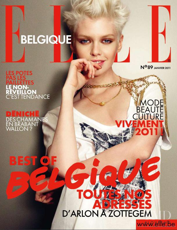 Stella Maxwell featured on the Elle Belgium cover from January 2011