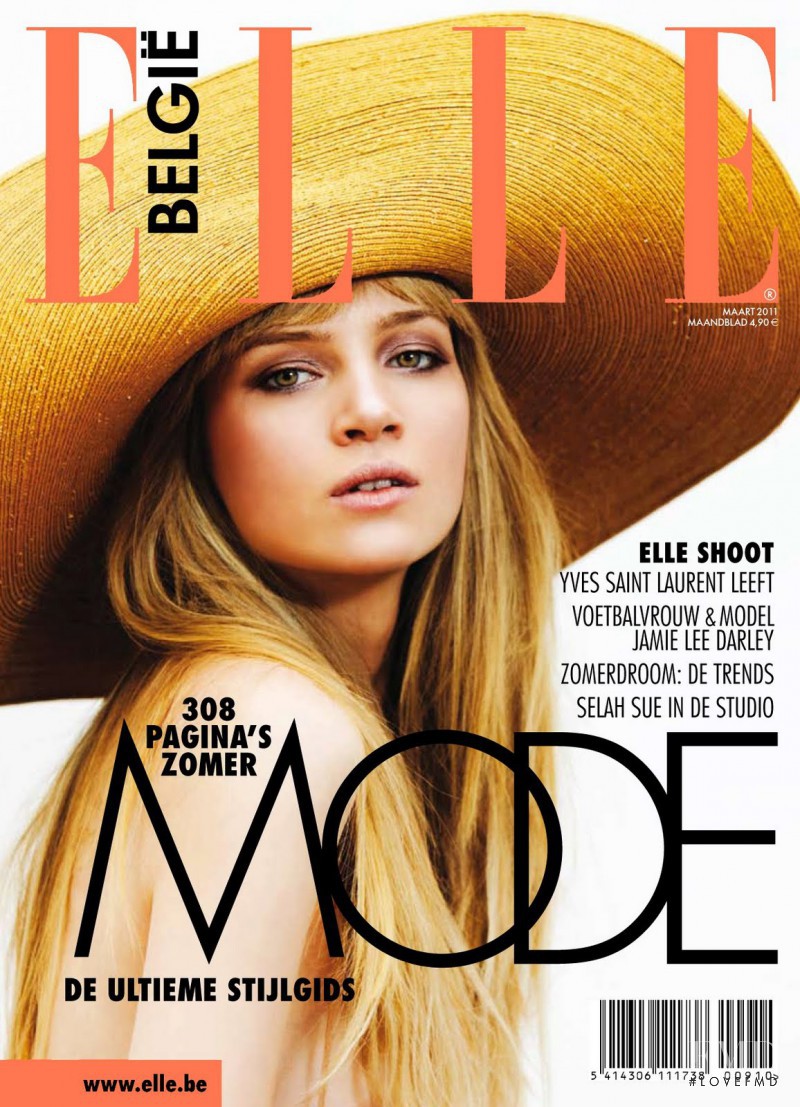 Anne Marie van Dijk featured on the Elle Belgium cover from March 2011