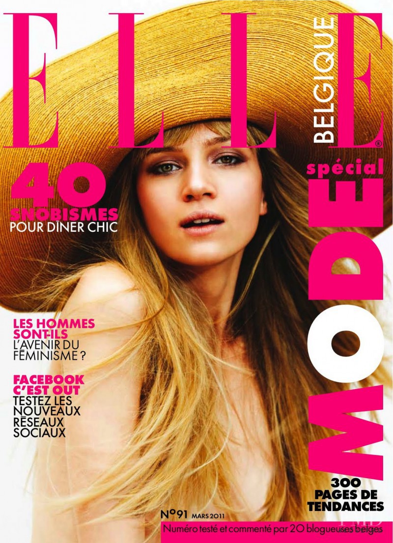 Anne Marie van Dijk featured on the Elle Belgium cover from March 2011