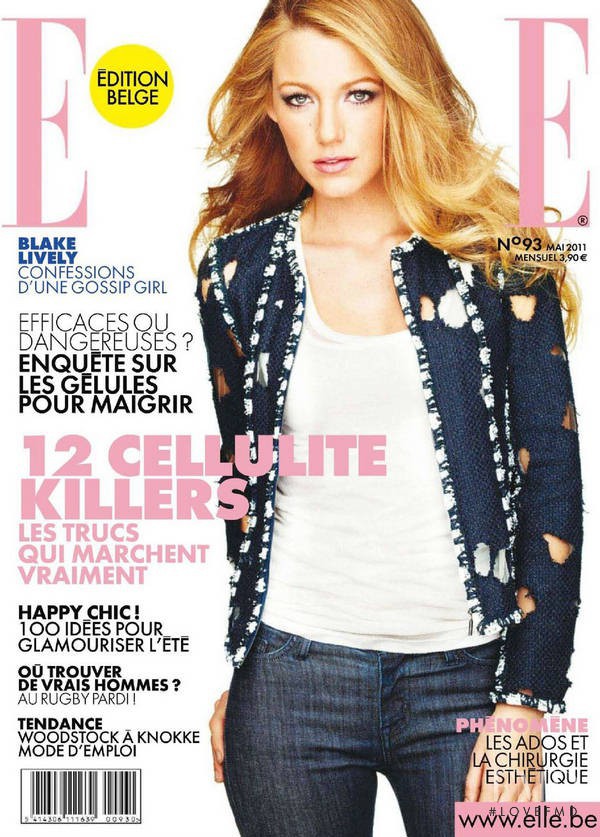 Blake Lively featured on the Elle Belgium cover from May 2011