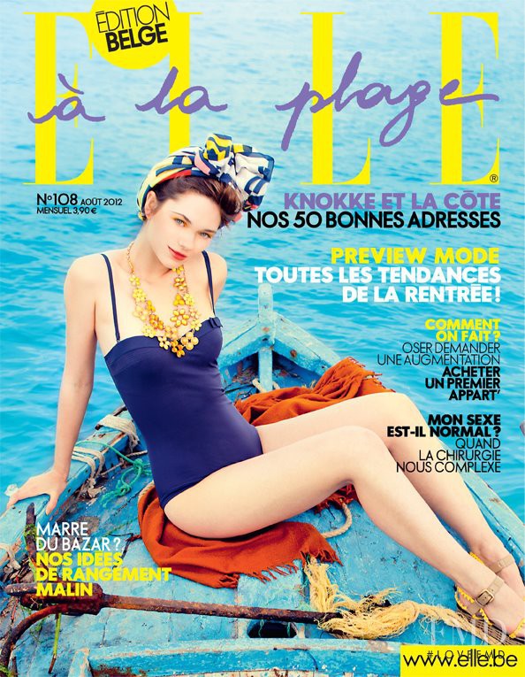 Merle Bergers featured on the Elle Belgium cover from August 2012