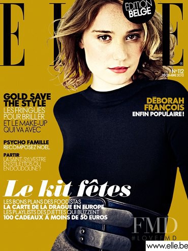 Deborah François featured on the Elle Belgium cover from December 2012