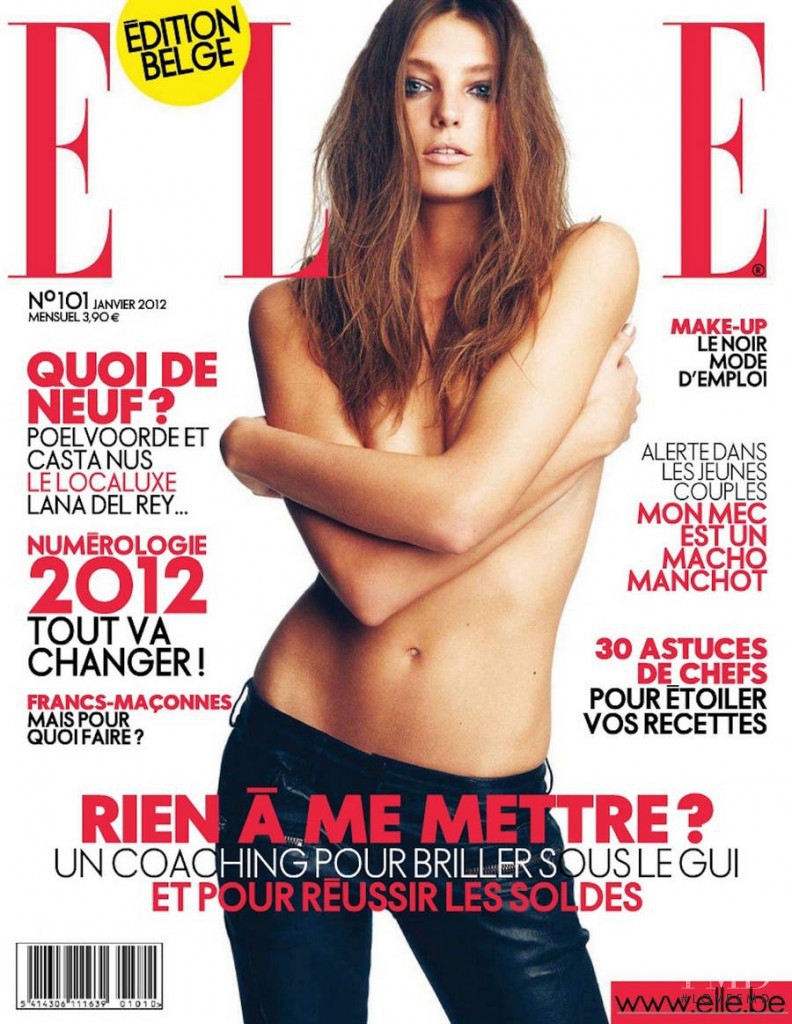 Daria Werbowy featured on the Elle Belgium cover from January 2012