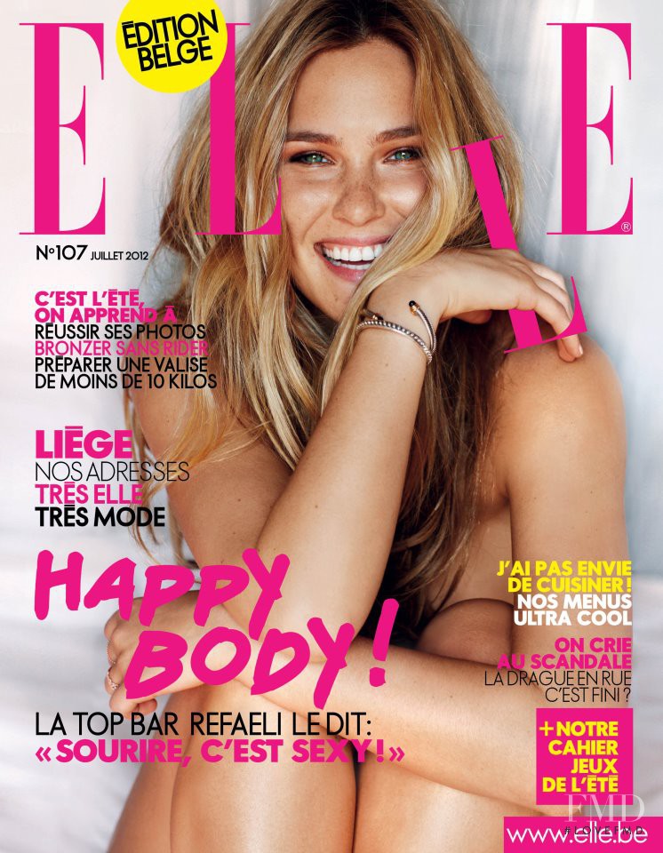 Bar Refaeli featured on the Elle Belgium cover from July 2012