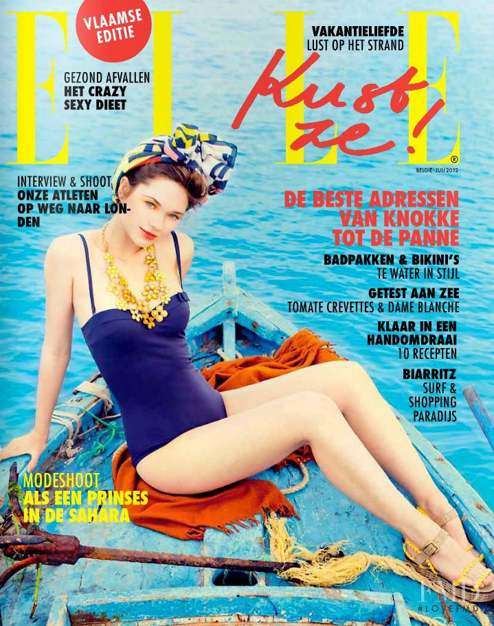 Merle Bergers featured on the Elle Belgium cover from July 2012