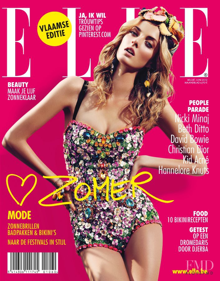Denisa Dvorakova featured on the Elle Belgium cover from June 2012