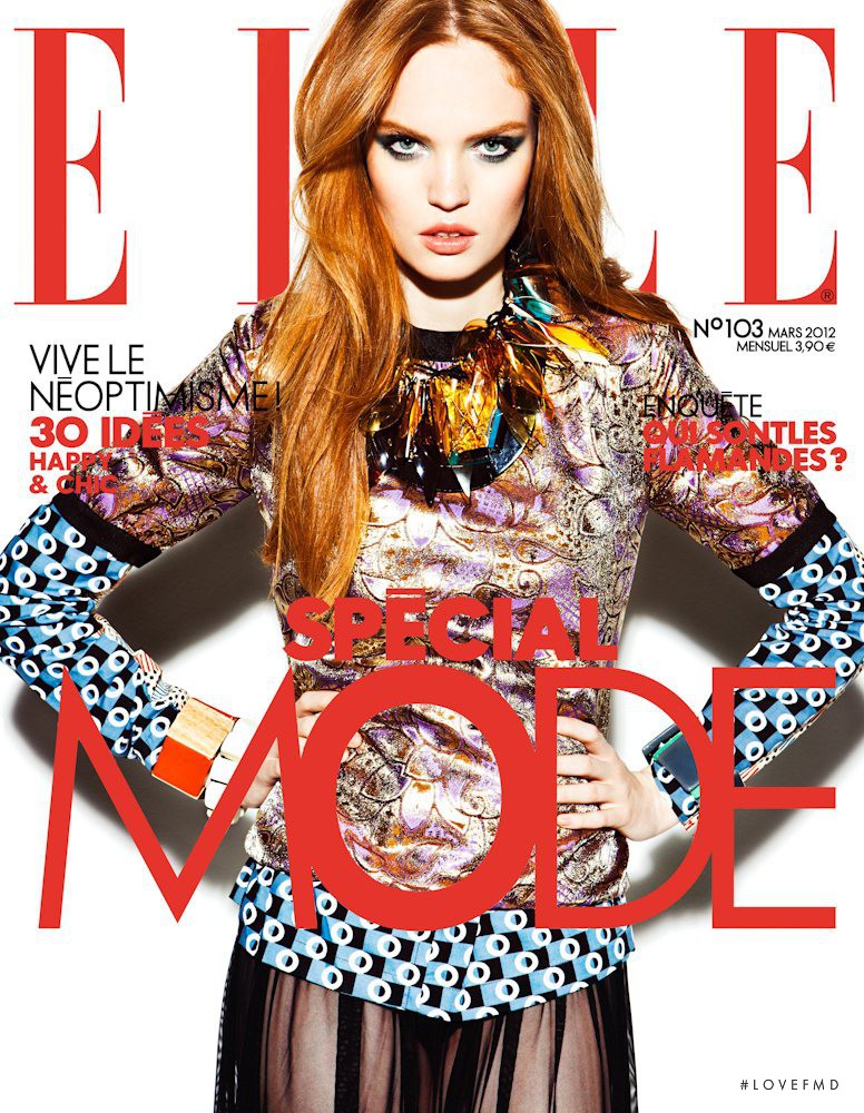 Luisa Bianchin featured on the Elle Belgium cover from March 2012