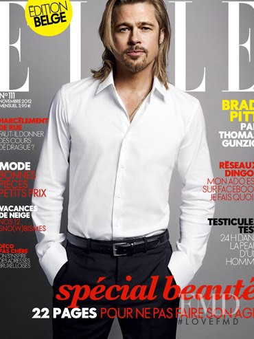 Brad Pitt featured on the Elle Belgium cover from November 2012