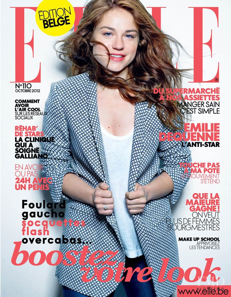 Émilie Dequenne featured on the Elle Belgium cover from October 2012