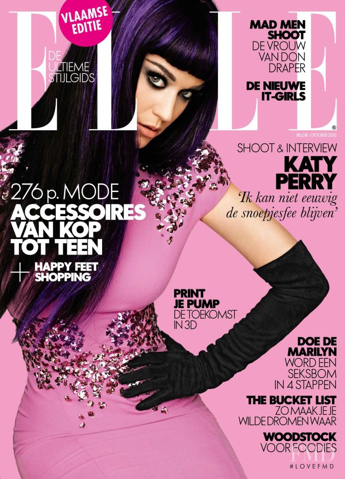 Katy Perry featured on the Elle Belgium cover from October 2012