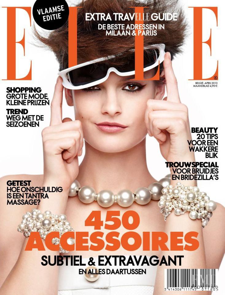 Paula Bertolini featured on the Elle Belgium cover from April 2013