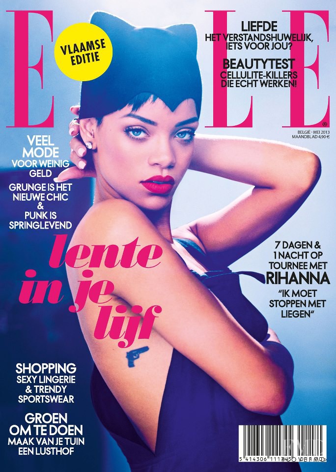 Rihanna featured on the Elle Belgium cover from May 2013