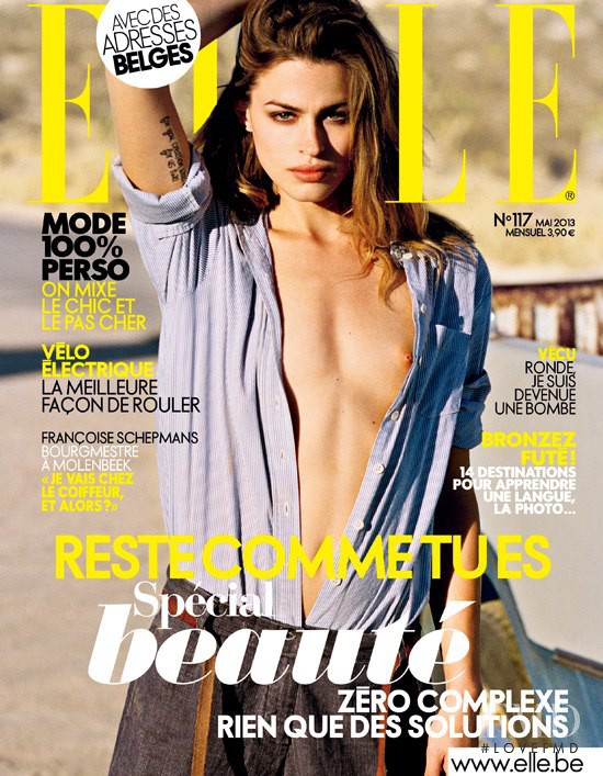Abby Brothers featured on the Elle Belgium cover from May 2013